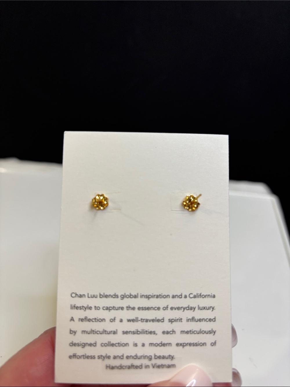 Chan Luu Gold-tone Hammered Drops with White Pearl Tops - Picture 5 of 5